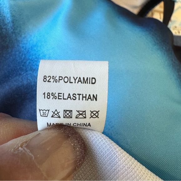 🌈 6/$60 New 4XL Source Unknown 2 Piece Set Blue Black Shorts Tankini Ombré - Picture 4 of 8